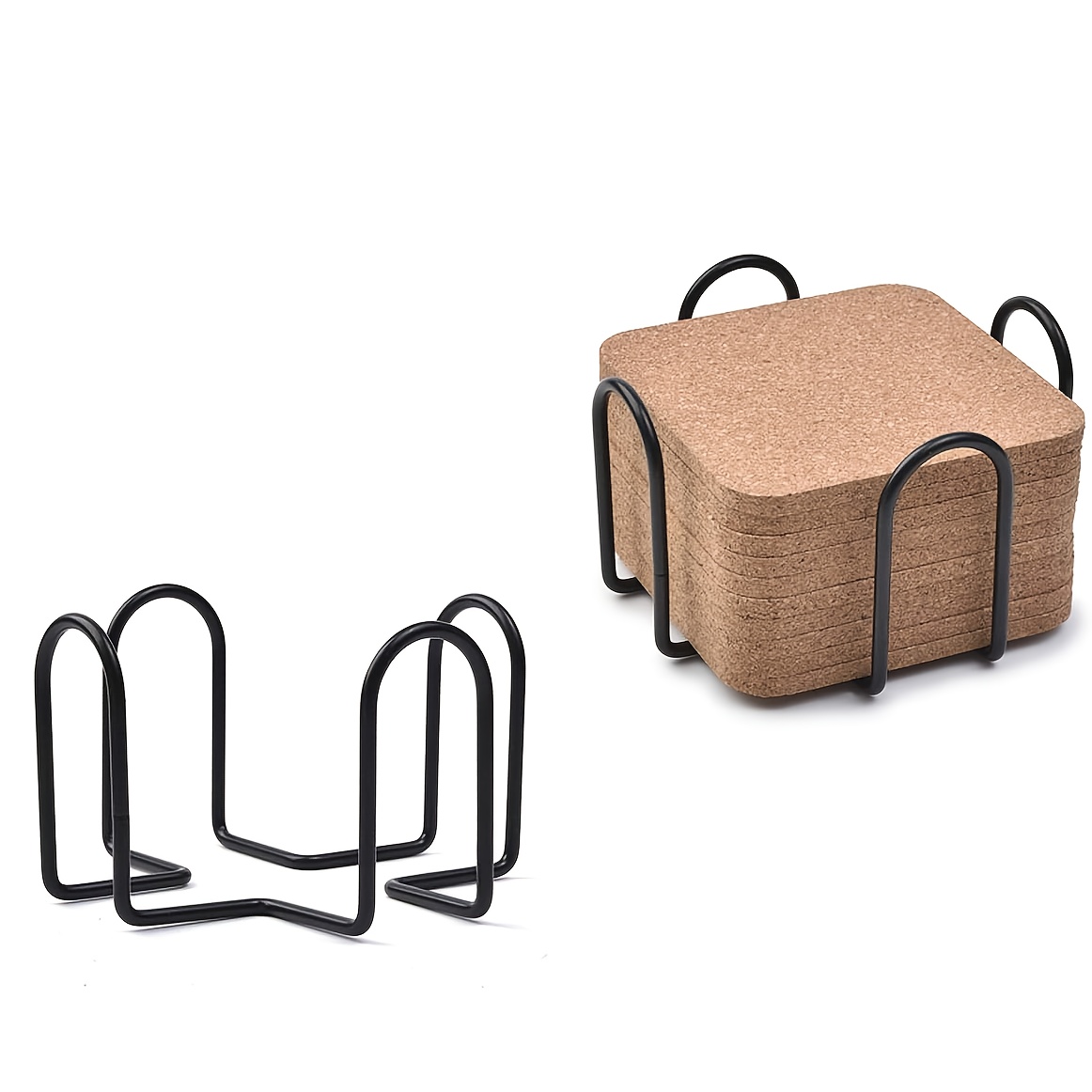 TEMU 2-pack Metal Coaster Holder Fits 4.5 Inch (approximately 11.5 Cm) Round And Square Coasters, 2.17 Inches (approximately 5.5 Cm) High, Holds 6 To