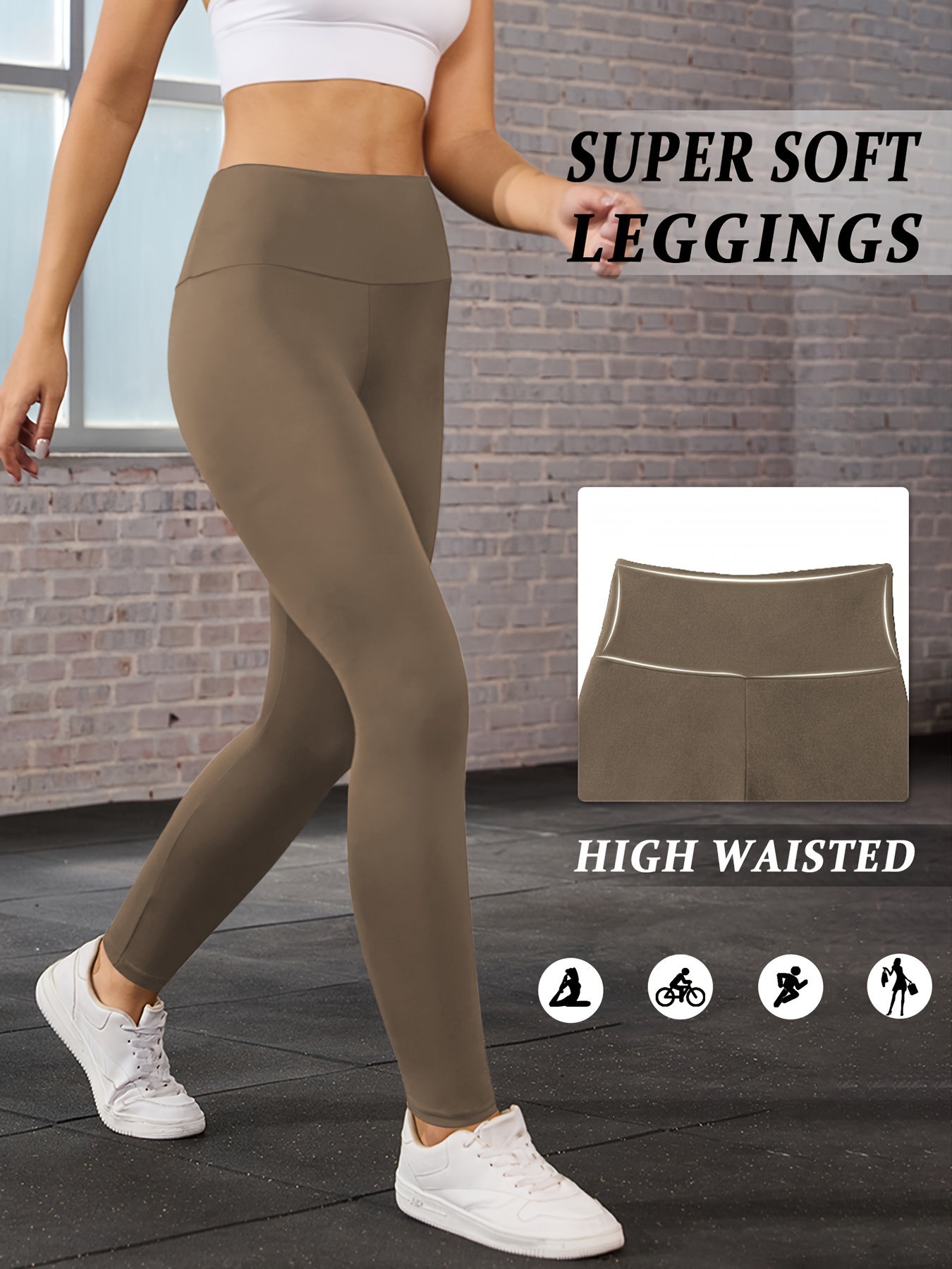 High waisted polyester leggings online