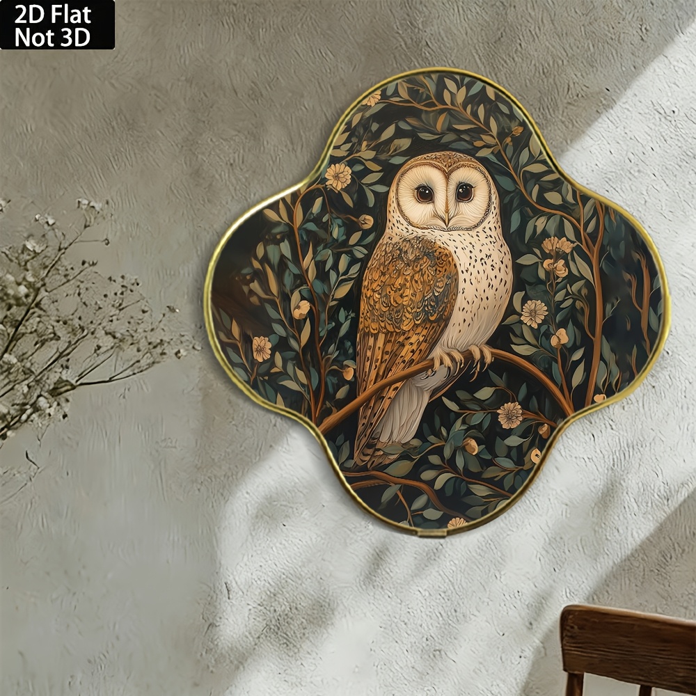 TEMU Art mural 2D plat vintage Fauve Floral, à Taches Douce Feuillage Luxuriant Pâle à Décoration Murale Adaptée à Chambre Silencieuse, Entrée