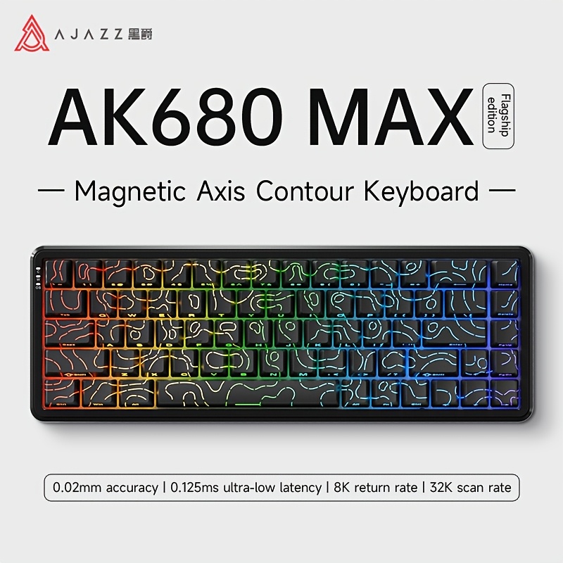   akmaxusb c wired wireless wireless magnetic rice switches hifi version   magnetic switch keyboard compact layout with arrow and function keys abs double shot keycaps   aluminum plate three layer sound dampening dual   rate