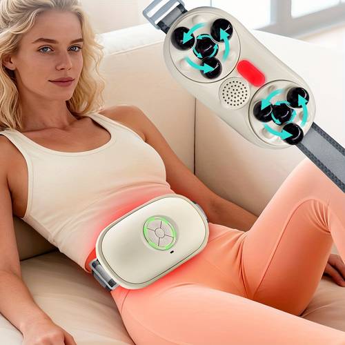automatic abdominal massager adjustable belly massager with heat dual rotation 10 min timer multiple use for waist and abdomen back neck and legs for home or office use