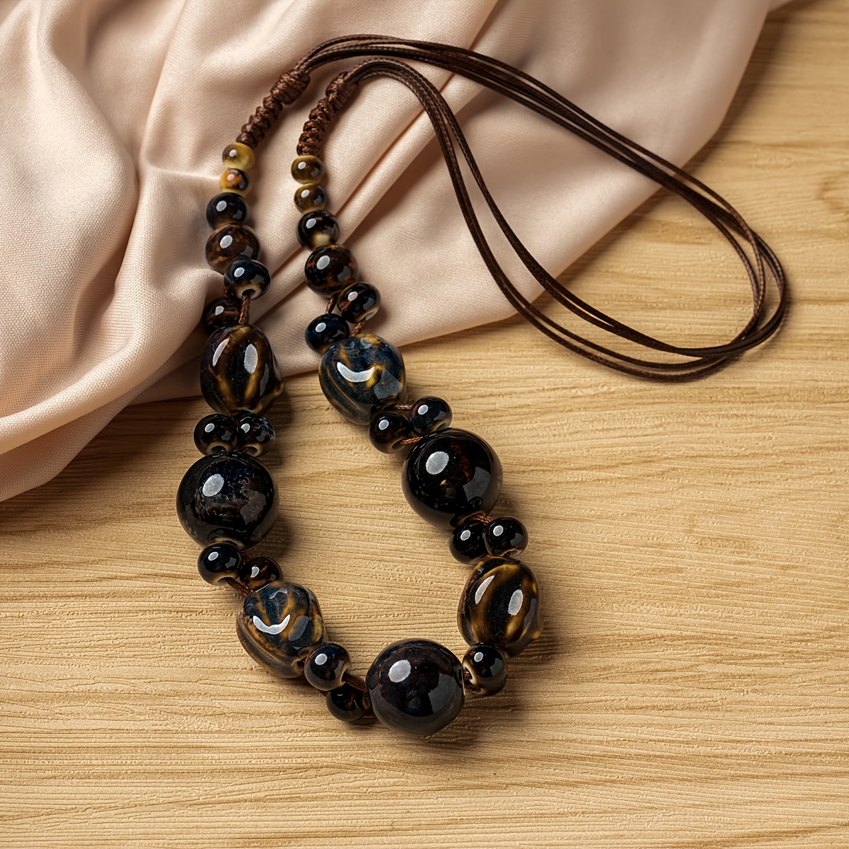 Women's Bohemian Retro Ceramic Bead Necklace