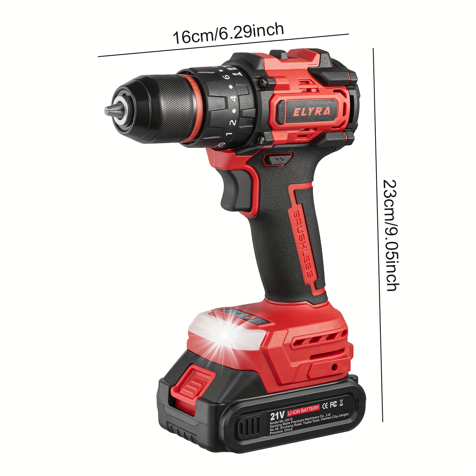 Elyra krachtige lithiumbatterij draadloze oplaadbare handboor