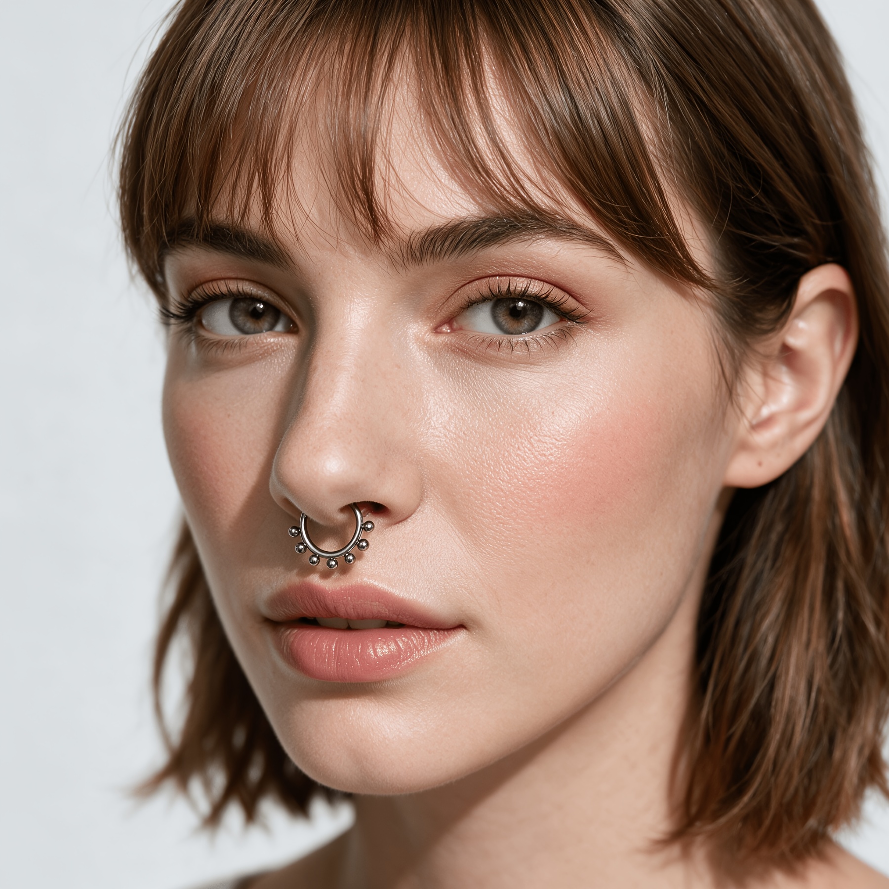 4pcs Multi-purpose Plain Hoop Earrings/Nose Rings Set