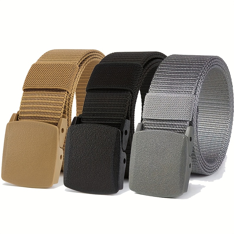 Automatic Buckle Men's Nylon Belts 3 Pack