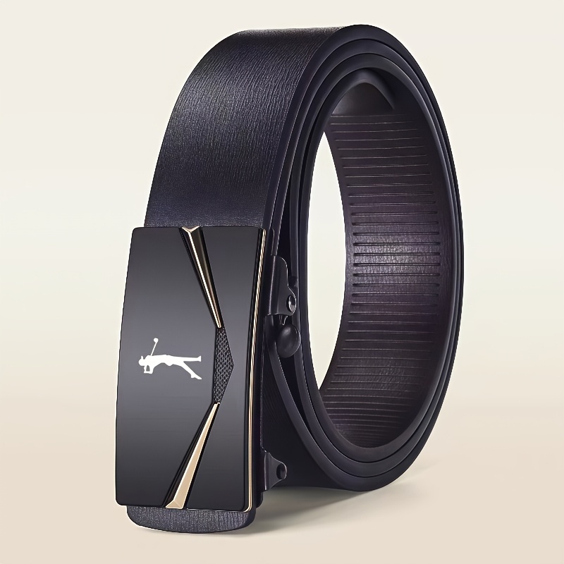 TEMU Men's Business Casual Belt With A Golf Pattern, Featuring A Stylish Automatic Smooth And Convenient Without Any Hitches. It Flexible And