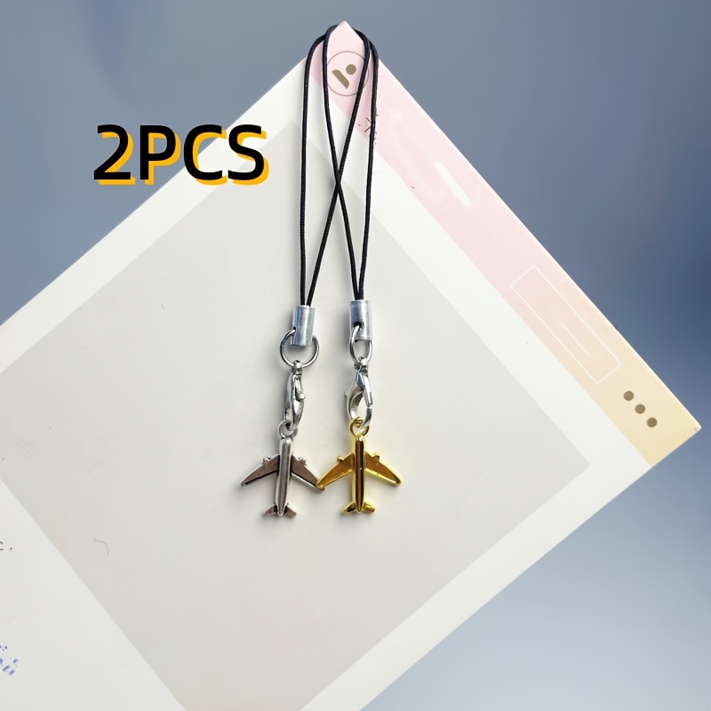 TEMU 2pcs Airplane-shaped Mobile Phone Hanging, Backpack Hanging, For Aerospace Enthusiasts, Suitable For Mobile Phone, Camera, Key Chain, Used As A