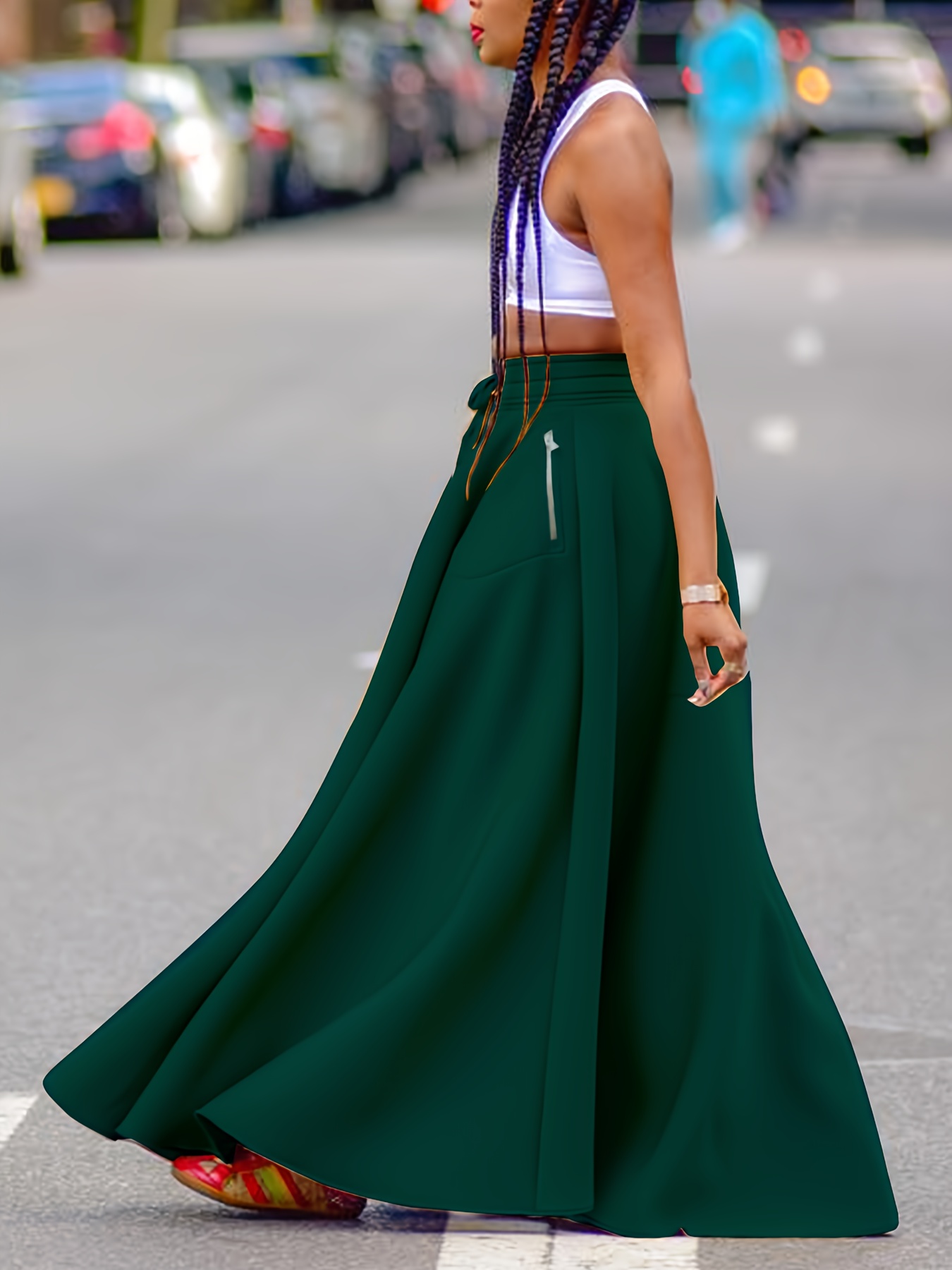 Interview Outfits Formal Classy Outfits Womens Elegant Maxi Skirt  Adjustable Drawstring Waist Flowy Temu Australia