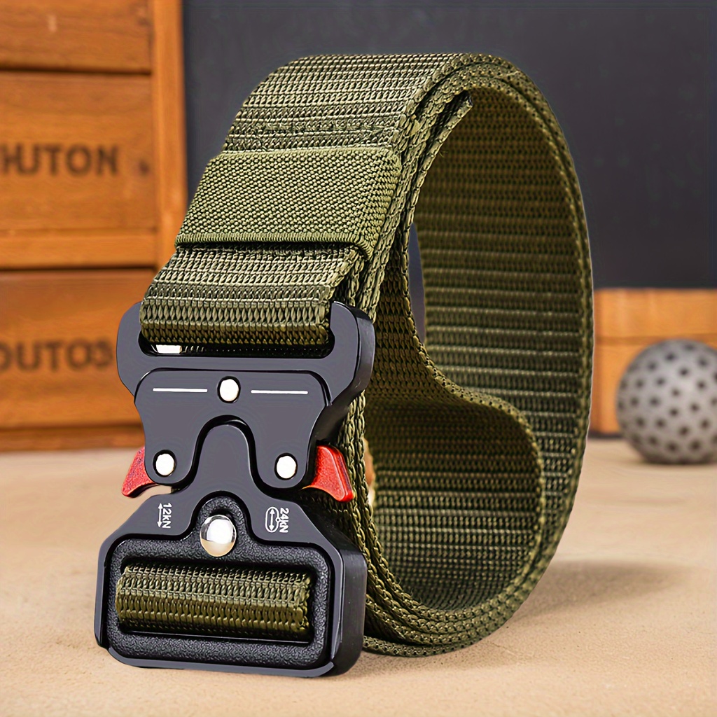 

Tactical Sports Belt With Quick-release Buckle - Durable Fashion Canvas Belt For Casual Wear, Dresses, Jeans, Outdoor And Daily Accessories