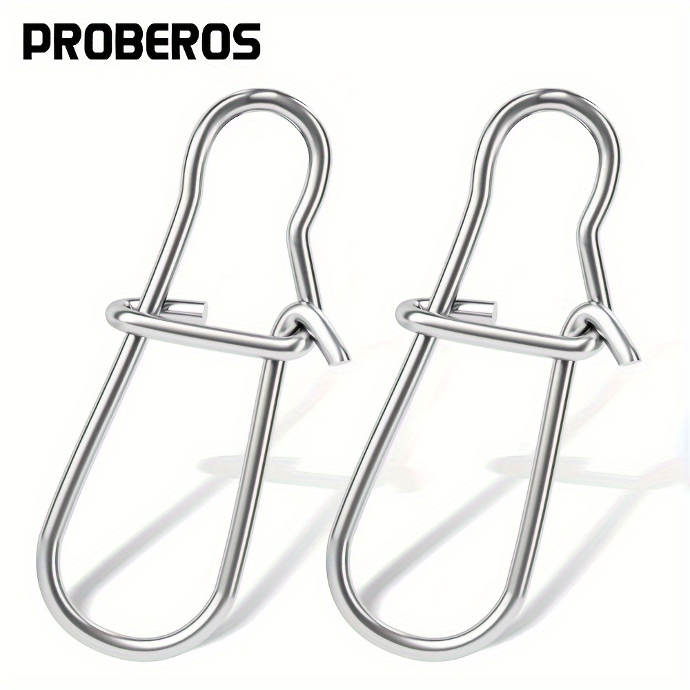 

PROBEROS 30pcs 00#-6# Hameçon de Pêche avec Clip en Acier Inoxydable 304, Connecteur de Leurre Pivotant en de Pêche Accessoires Pesca