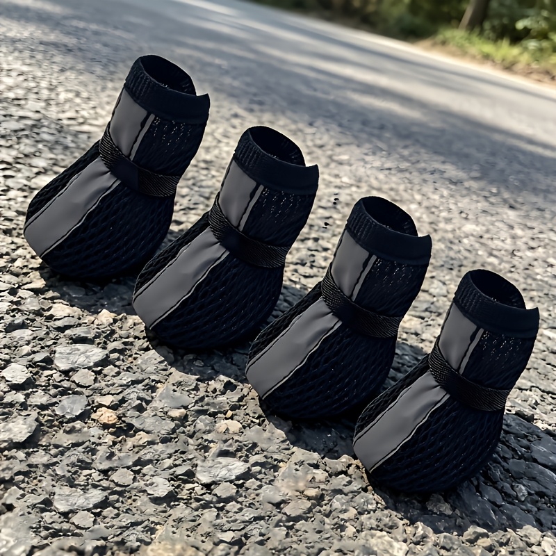 TEMU Ensemble de 4 paires de chaussures en pour animaux de compagnie, couvre-pieds d'extérieur toutes saisons, chaussures pour chiens
