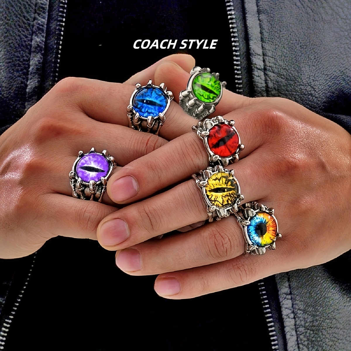 アクセサリー drooping eyes ring purpledolleyecocktailring-