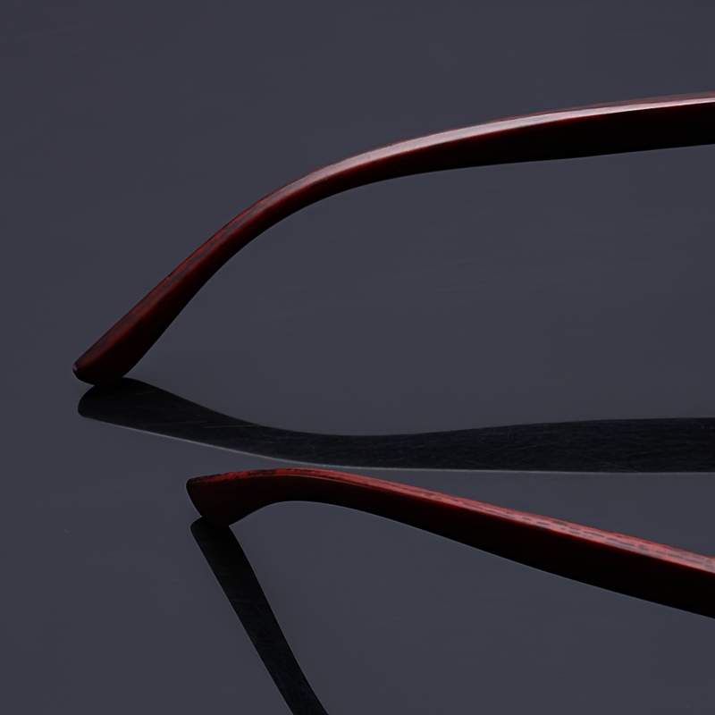 3pcs Frameless Polycarbonate Square Party Glasses, Classic Wooden Pattern, Decorative, Elegant, Edge Cut, for Women, Men, Photography