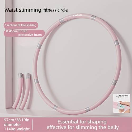 1 8-dijelni/6-dijelni odvojivi fitness obruč za struk, oprema za fitness, slobodno odvojiv i podesiv, pogodan za fitness, ples