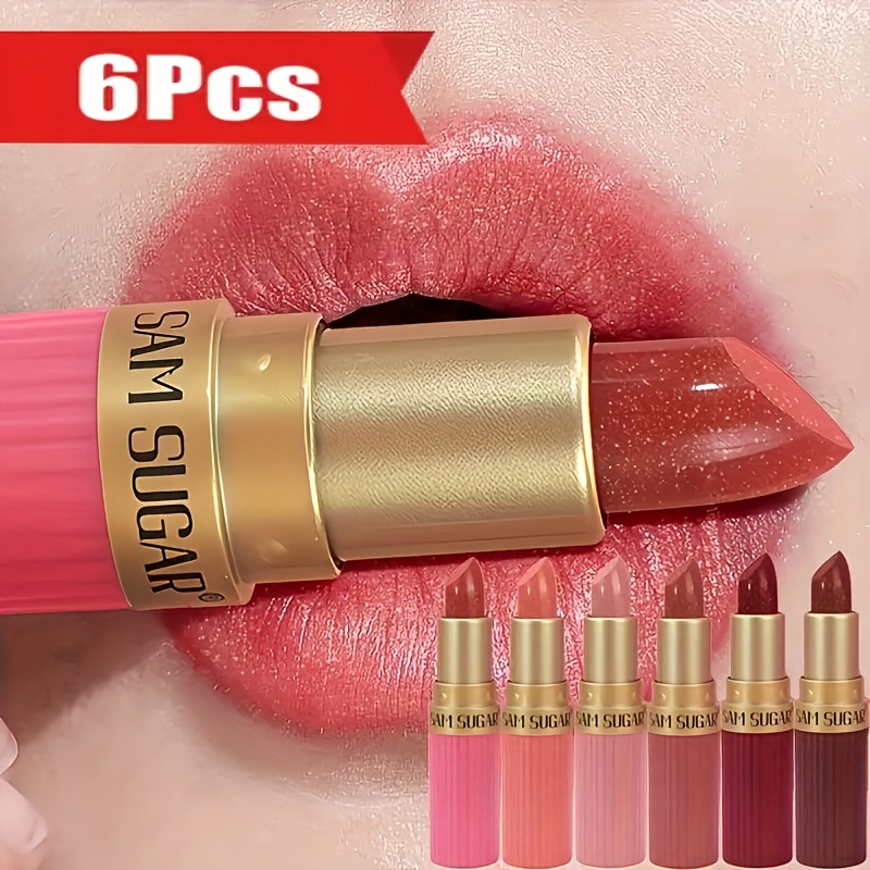 Lipstick Makeup Set, Six Pearlescent Lipsticks