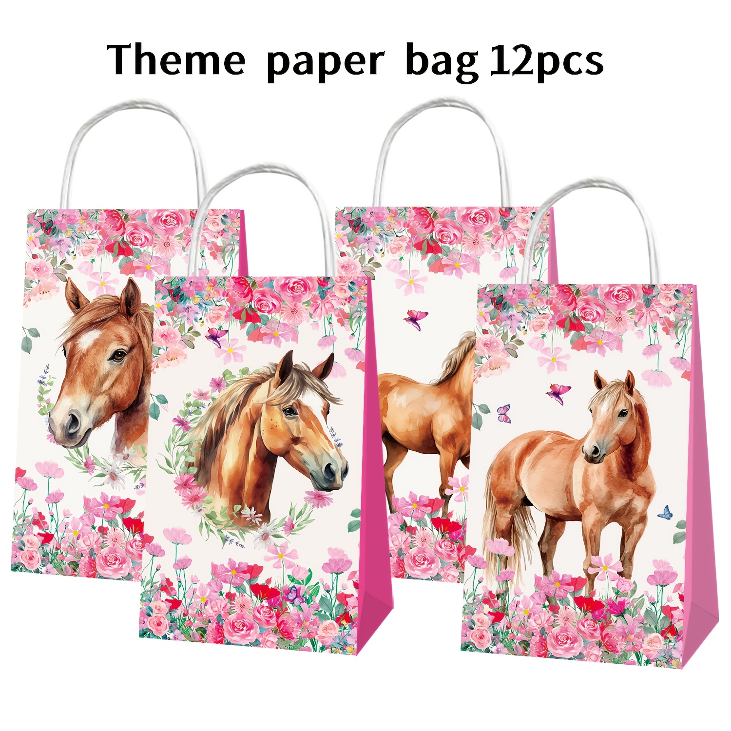 Gift For Her/him A Collection Of 12 -themed Birthday Party Gift Bags, Including Denim-style Hand-held Bags, Along With Decoration Supplies For