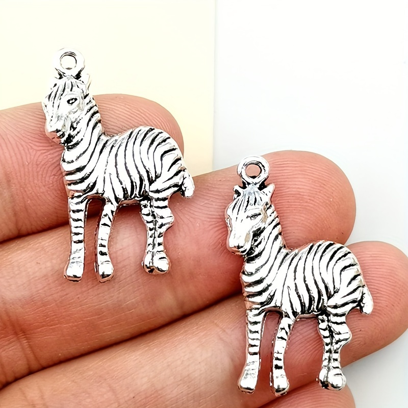 

12 Pieces Of Antique Silvery Zebra Charm Pendants Bohemian Style Fashionable Pendants For Women Diy Handmade Earrings Bracelets Necklace Accessories Handmade Jewelry Accessories