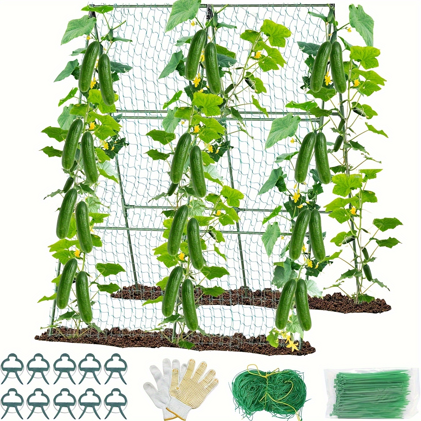 

55" H X 36" W Cucumber Trellis, Trellis For Climbing Plants Outdoor, A-frame Cucumber Trellis For Raised Bed Garden Vegetable Grow Supports, Tomato Plant Support For Tomato Squash Zucchini (a Frame)