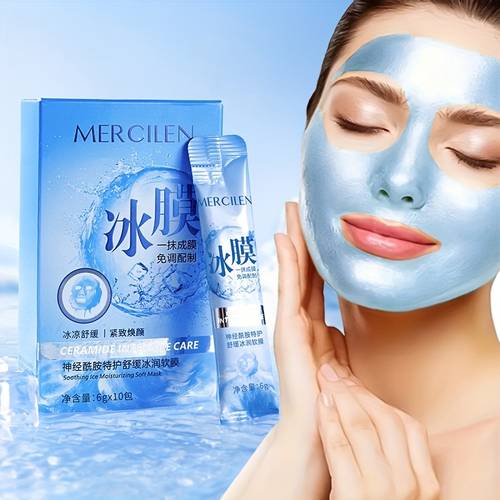ceramide ice soft film 6 pack containing hyaluronic acid vitamin e and asiaticum ingredients moisturizing firming and making and elastic