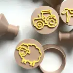 11件套手工粘土模具 独特坚固的粘土模具高级陶艺工具DIY手工制作 农场动物橡皮泥印章套装
