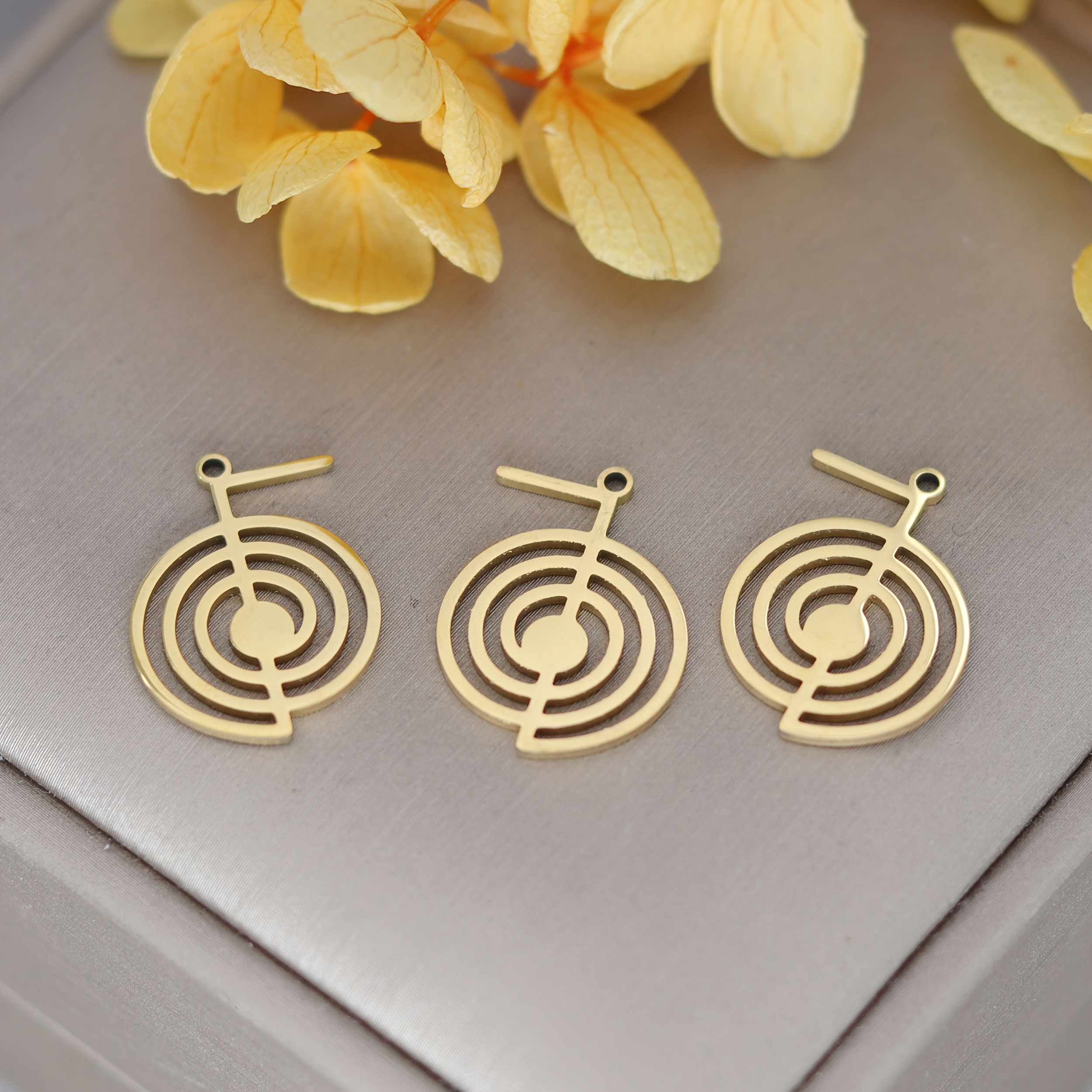 3pcs Stainless Steel Reiki Symbol Rei Charms For Jewelry Making Diy Necklaces Earrings Amulet Pendant
