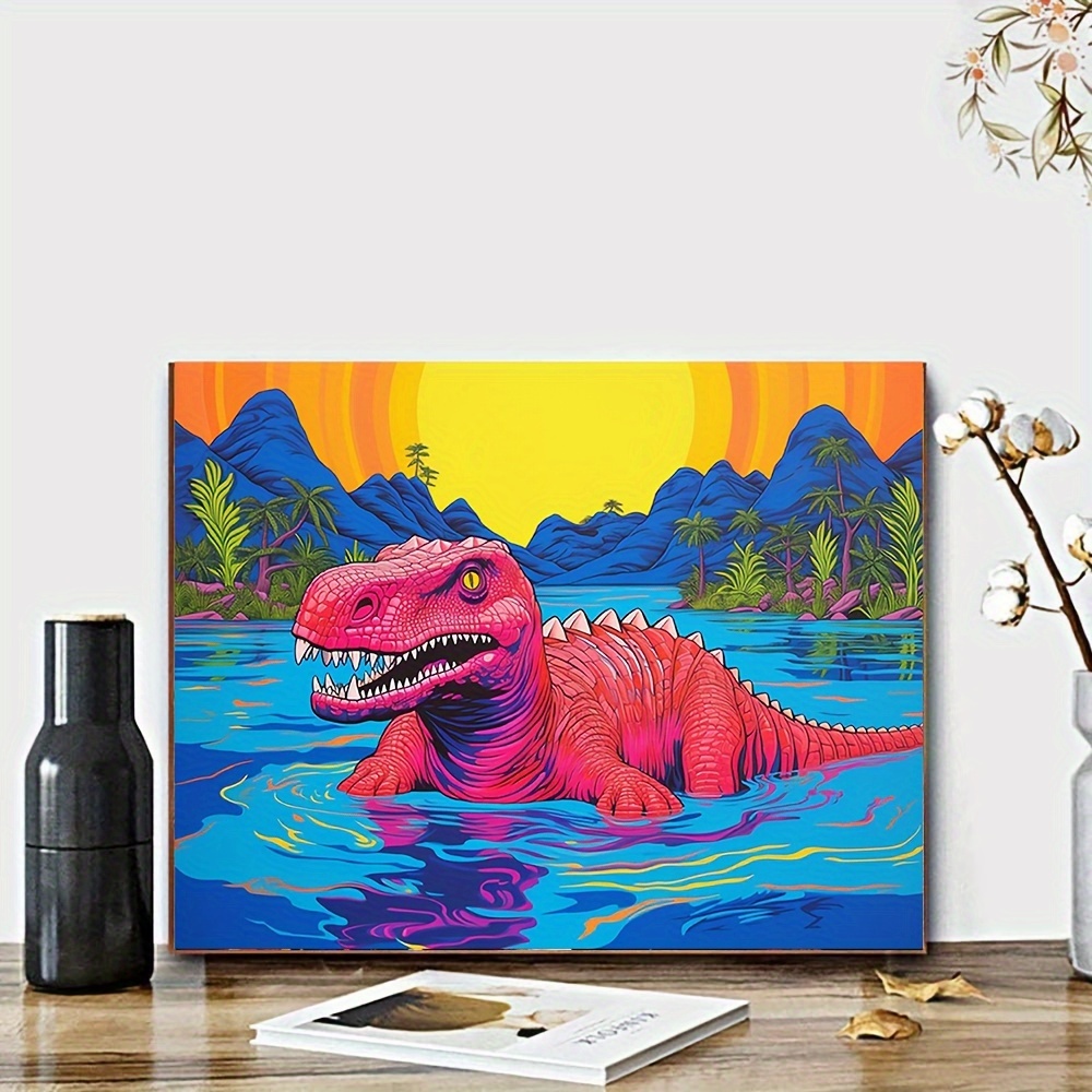 恐竜 ジャイアントサウルス 水彩画 - 絵画/タペストリ