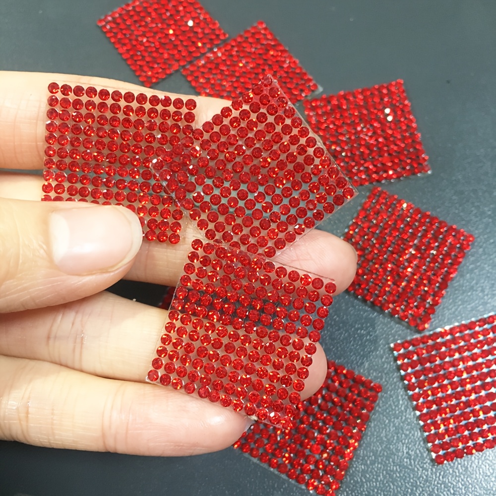 10pcs Self-Adhesive Square Shape Rhinestone Decals for DIY