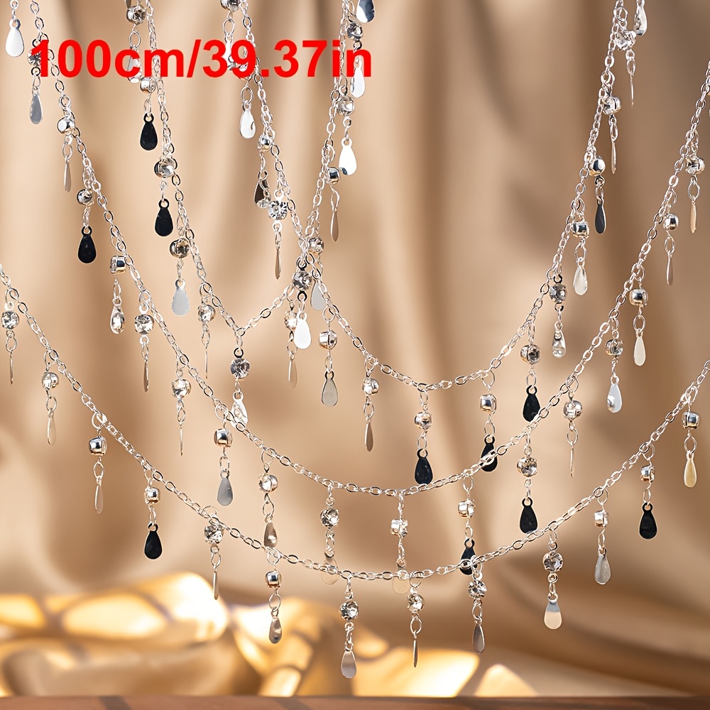 1meter Water Drop Charm Copper Chain For Necklace Bracelet Jewelry Making Clothing Tassel Additions