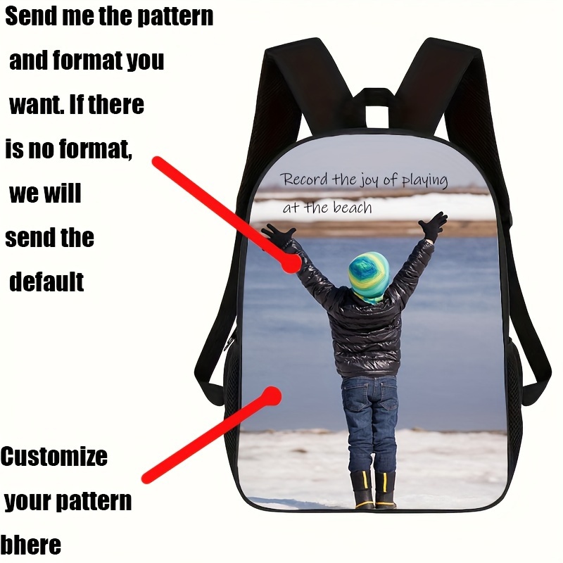 

1pc Customized Backpack, You Can Provide More Than 1000 Pixels Cool Photos And Pictures To Customize Your Backpack, Laptop Backpack