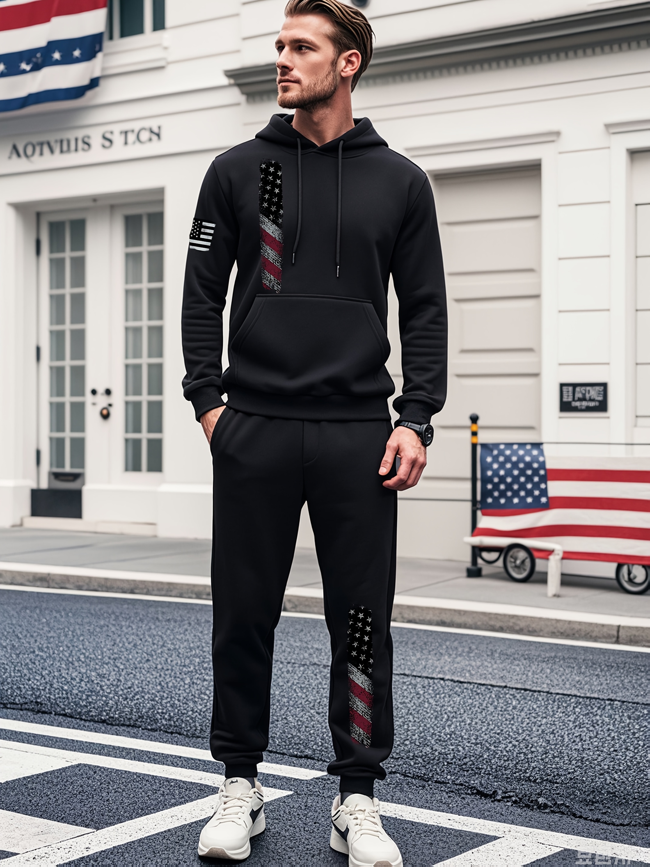 sweatshirt sweatpants set men sold on Temu United States