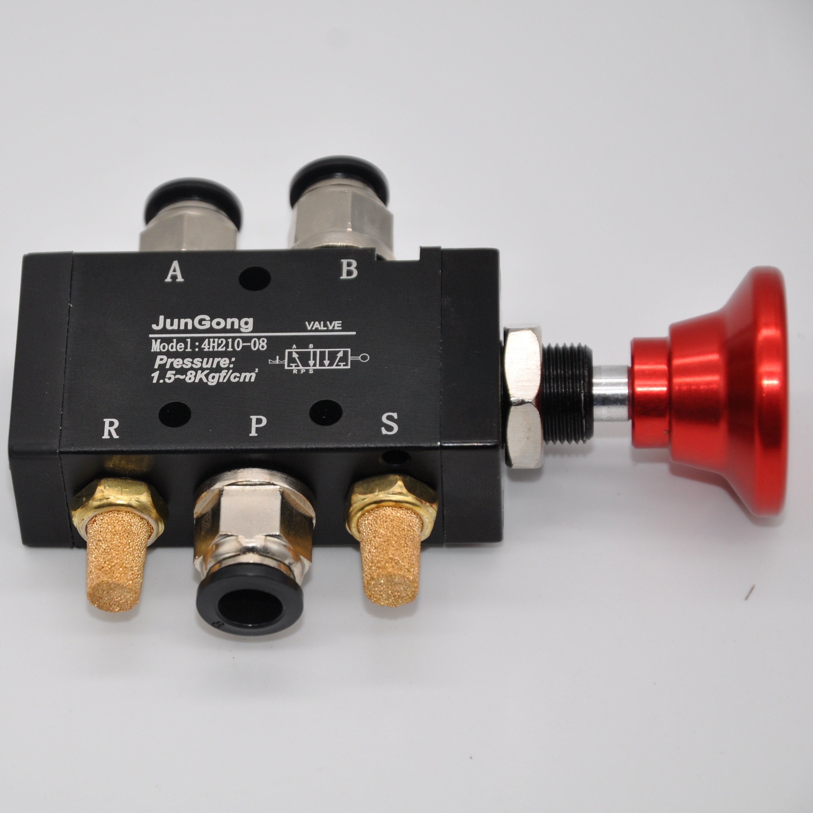 TEMU Pneumatic Hand-operated Two-position Five-way Valve 1/4" Npt Port, Direct Acting Direct Acting Mechanism Ensures And Reliable Performance Useful