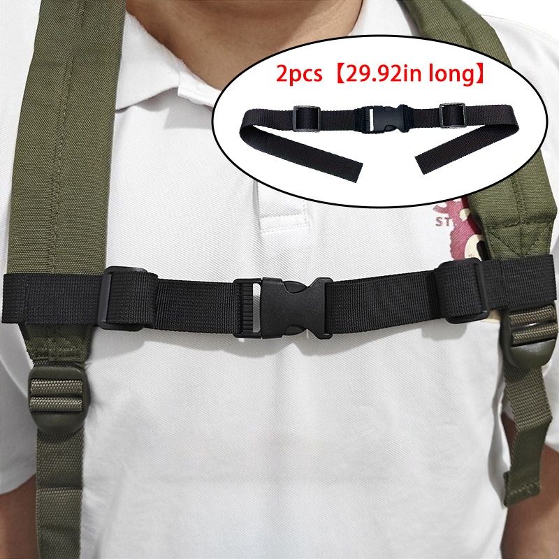 E-shop 2er-Set Verstellbare Rucksack- und Brusttaschenriemen, Offener Verschluss und sichere Befestigung für Wandern, Camping, Reisen - Leichtes,