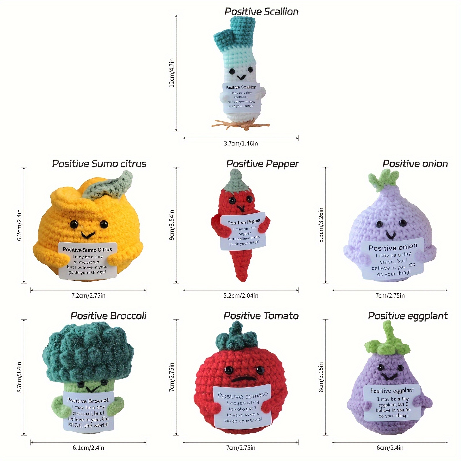 TEMU 7pcs New Decorations, Cute -woven Decorative Cards Holiday Party Positive Broccoli Eggplant Citrus Tomatoes Onion Peppers