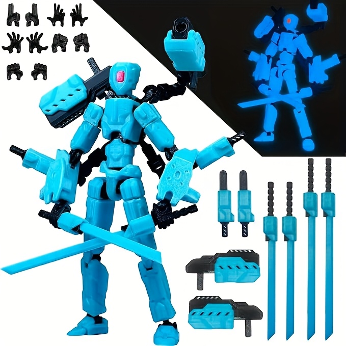 (Assembly Completed)T13 Action Figure Set, 5.5INCH (14CM) Robot 3D Printed Toys Lucky Titan 13 Action Figure With Multiple Accessories, Dummy 13 Multi-Jointed Movable, Gifts For Boys And Girls
