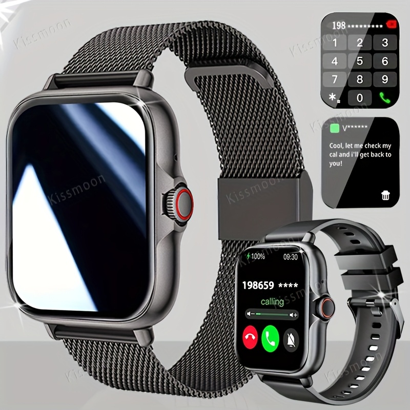 Image of New Full-touch Large-screen Smartwatch - Usb Rechargeable, Supports Wireless Calls/dial/message Reminders, Multiple Sports , Remote Camera And Music, With Stainless Steel Strap, For , For Iphone And