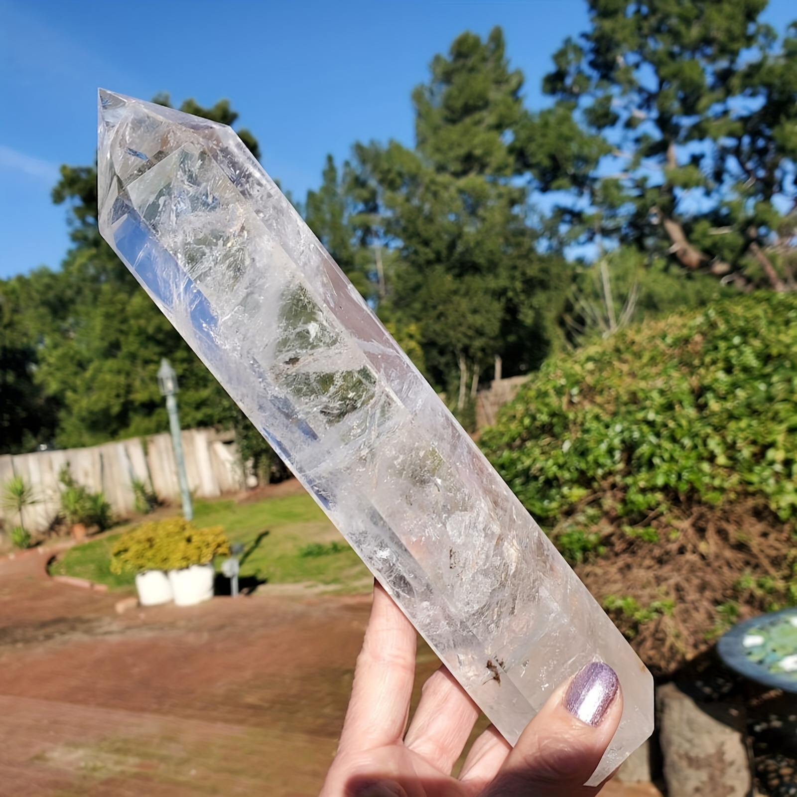 

Mystical, Crystalhola Clear Quartz Wand - 6- Tower For Meditation & Reiki, Home Decor Gift, Diy Crafts, Jewelry Patterns, Crafting Accessories