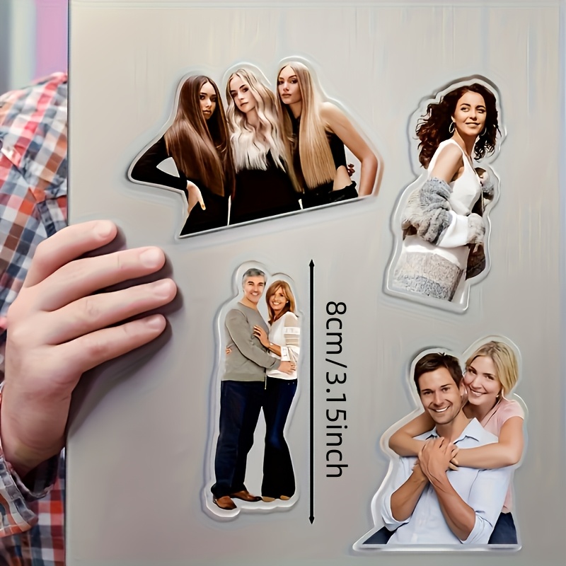 TEMU Custom Acrylic Family Photo Magnets: Personalized Family Photo Christmas Gift, 2026 Acrylic Family Photo Gift, Personalized Dog Pet Portrait