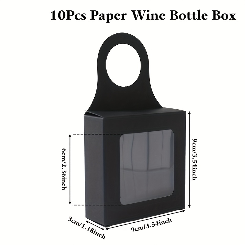 TEMU Cadeau pour elle/lui 10pcs, Boîte en papier pour bouteille de vin noire, Décoration de fête de mariage, Fournitures de fête d'anniversaire ,
