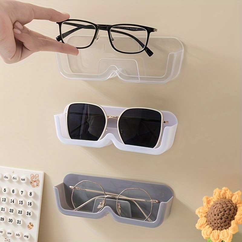 6pcs 3pcs wall mounted glass storage rack punch free glasses storage holder shelf glasses display stand details 2