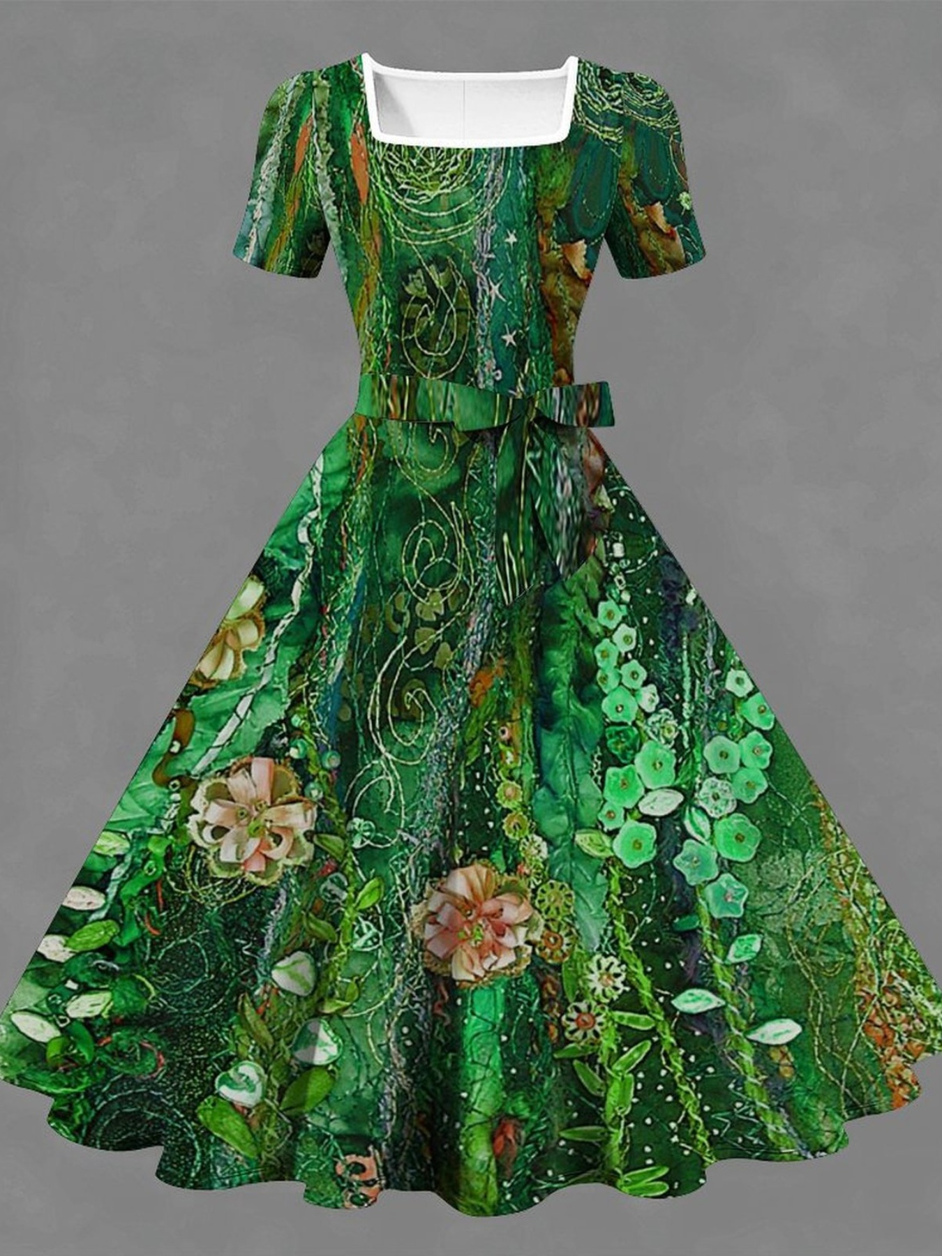 green dresses sold on Temu United States