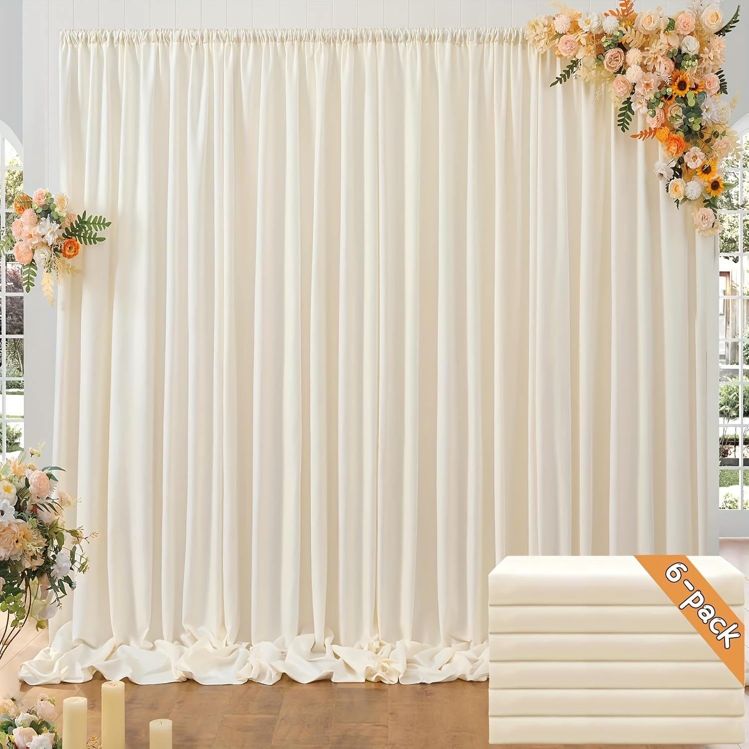 

Backdrop Curtains 6pcs 5ft X 10ft Polyester Backdrops For Decoration