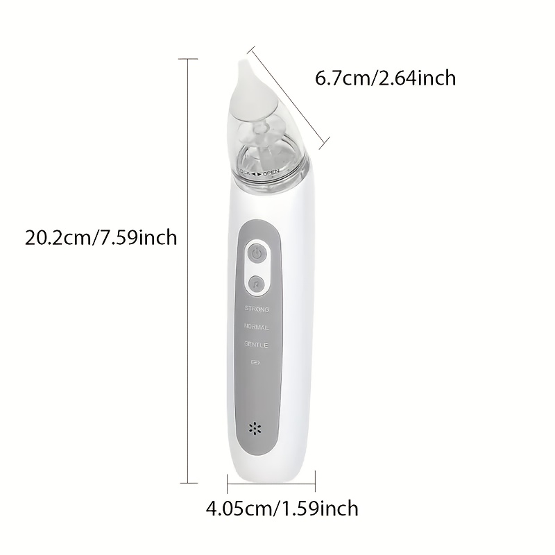 Electric nasal suction with music, 3 nozzles, white