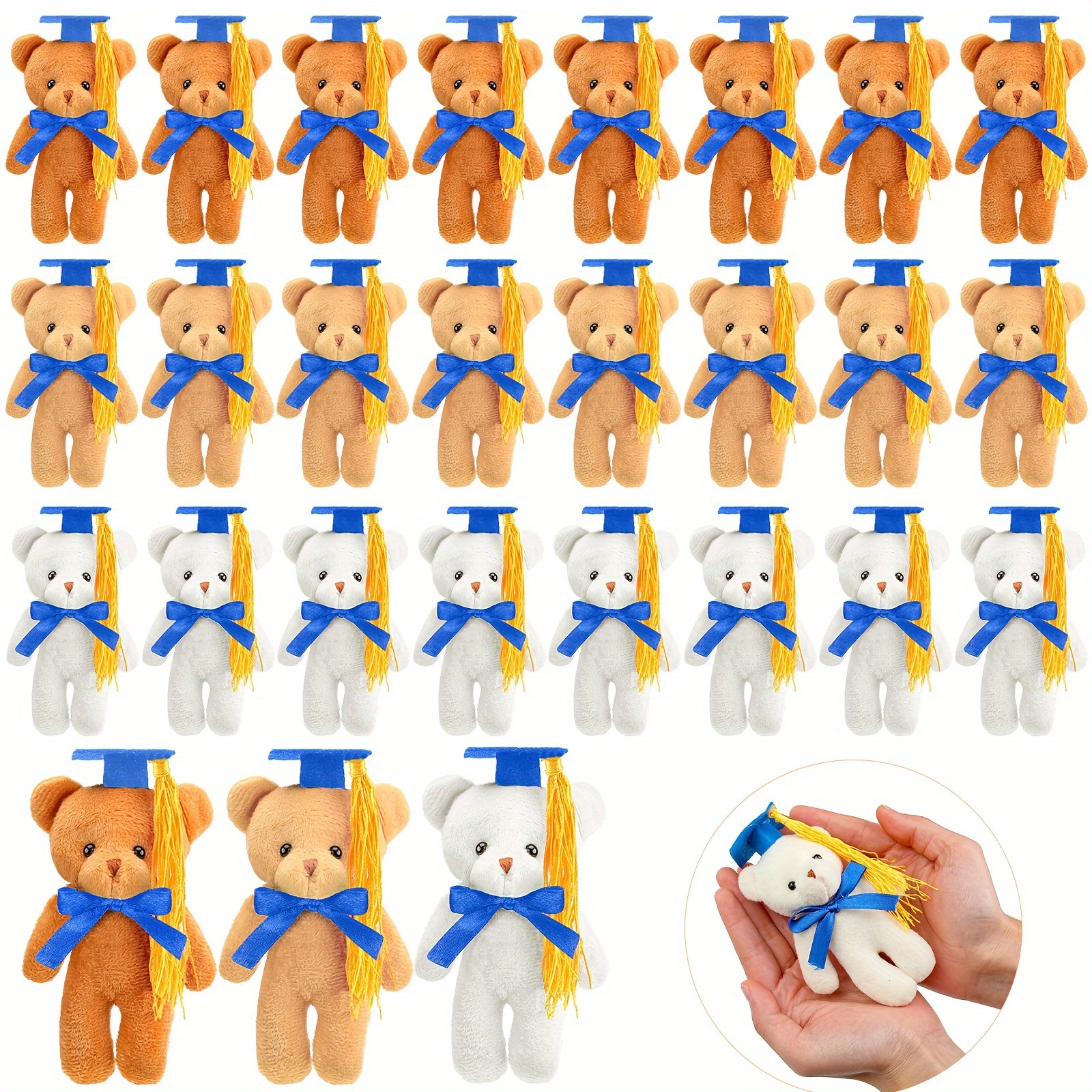 

24 Pcs Mini Graduation Bear Plush Gift Stuffed Animal With Cap Gift For Her, For Him, Class Of 2024 Graduation Present For College High School For Diy Keychain Decorations Party