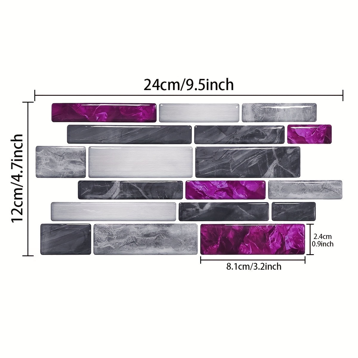 10pcs Pack Irregular Seamless Splicing Decorative Kitchen Wall Stickers Mosaic Pattern Waterproof And Oil-proof Decorative Stickers Kitchen Backsplash Wall Stickers