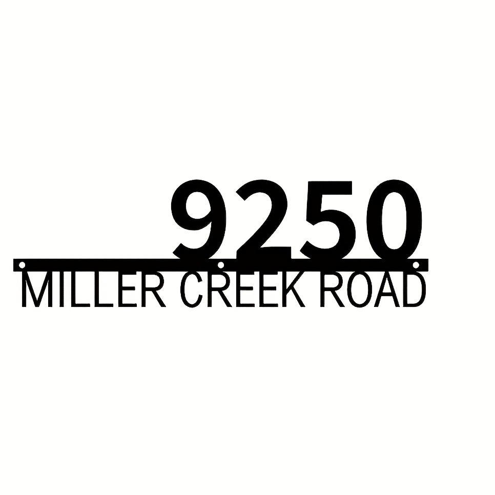 TEMU Custom Metal Address Plaque - Extra Large Personalized House Number Sign, Editable Name And Address, Wall-mounted Design, No Batteries Required,
