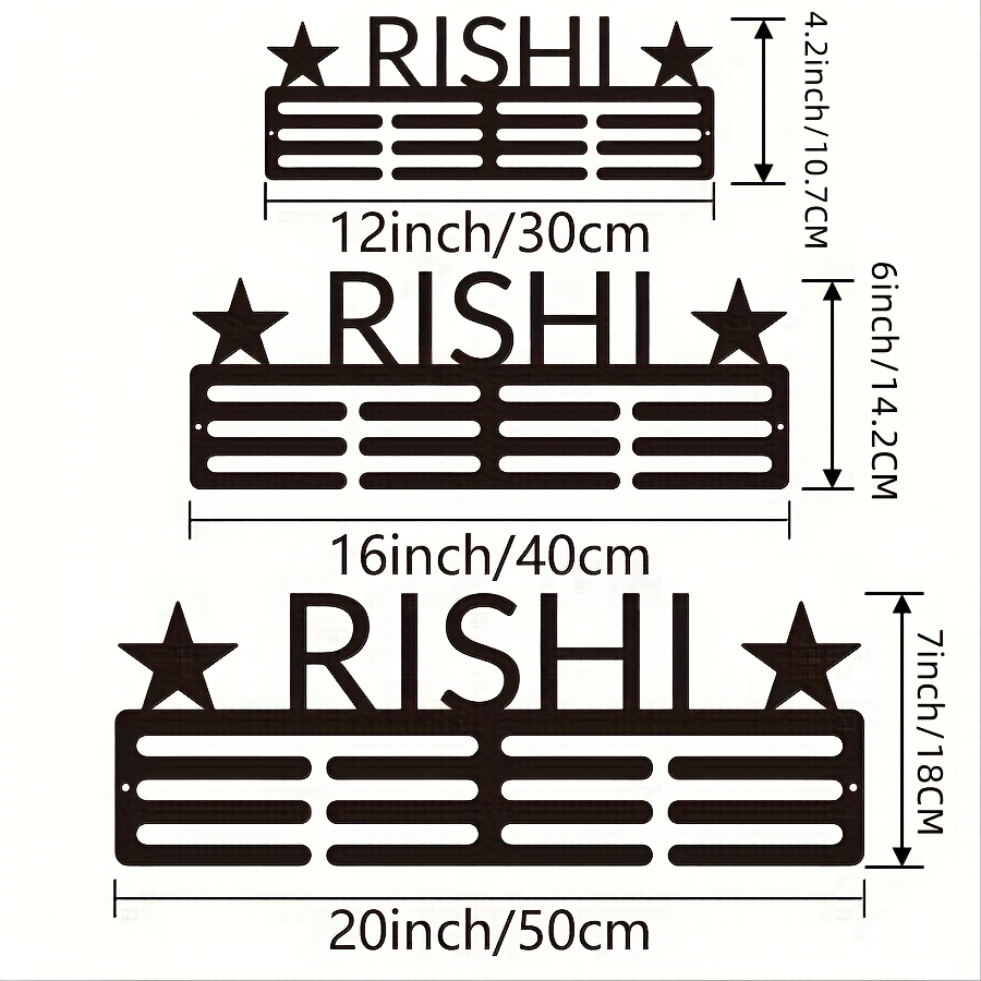 TEMU Customizable Metal Medal Holder - Personalized Name Display Stand For Athletes, Sports Medal Storage Rack, Decor