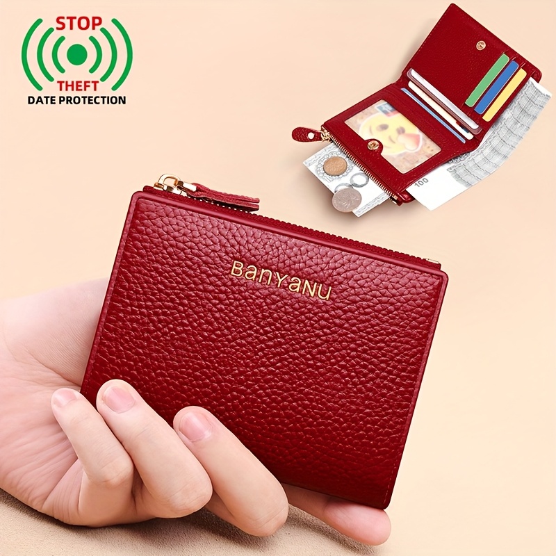 

Top-grain Leather Wallet For Women And Men, , High-end Compact Coin Purse, Soft Calfskin, No Print, Ideal For - 2024