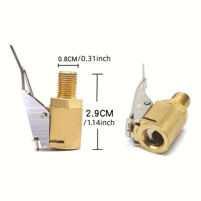 1pc Durable Copper Alloy Tire Inflator with Pressure Release Nozzle - Quick Connect Air Chuck, Easy-to-Use, No-Charge Needed, Ideal for Car Tires, Golden Finish, Sporty Design, Tire Inflation Device|Sporty Tire Accessory|Durable Constructio