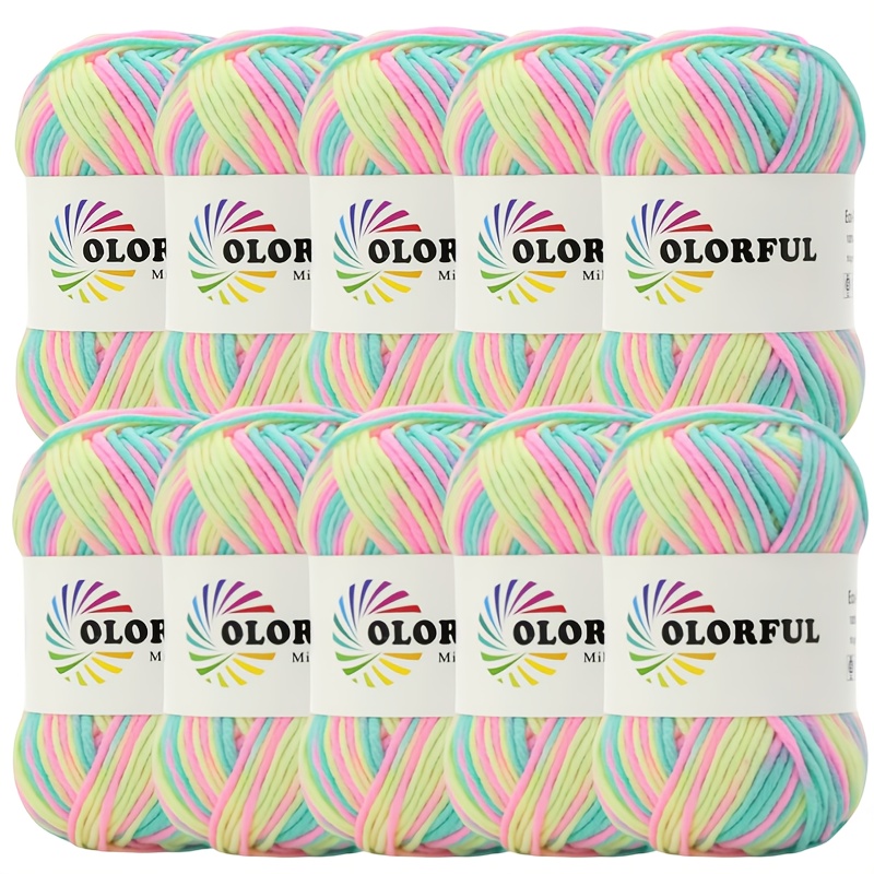 10 Pack 500g Hand-dyed Gradient, 5 Strands Of Skin-friendly Yarn With Ins, Bright And , No Pilling Knitting Sweater Scarf, Hat, Shawl, Blanket Bag, Handmade Wire