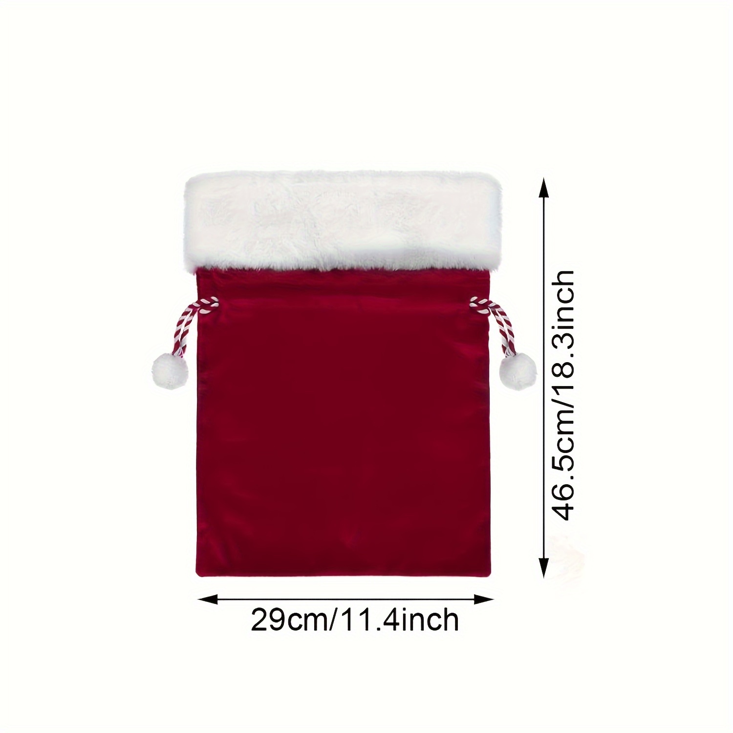 E-shop Eine große Samt-Weihnachtsmann-Geschenktüte mit den Maßen 75,5*48/46,5*29 cm, mit Kordelzug, für Weihnachtsgeschenke und Partygeschenke
